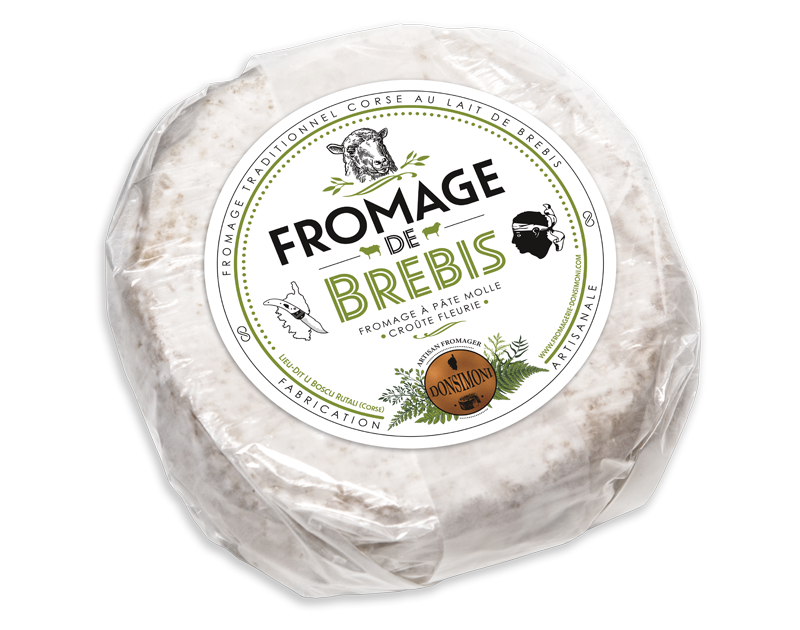 Fromage de Brebis Corse – Pâte Molle Croûte Fleurie – Donsimoni 350g