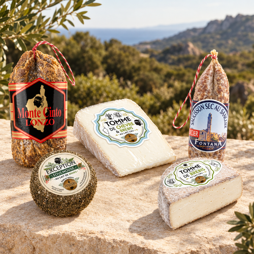 Box Corse sur pierre claire avec fond de maquis corse