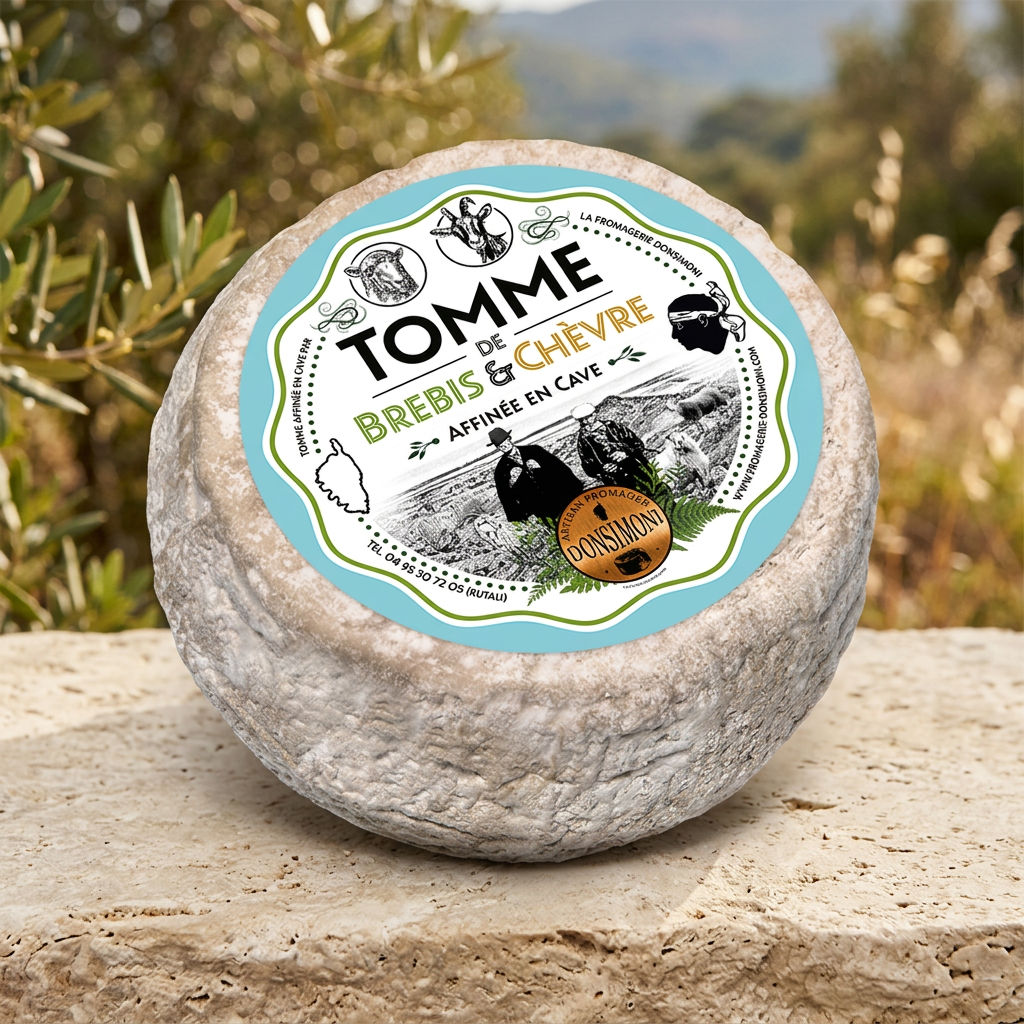 Mise en valeur de la tomme corse chèvre et brebis Donsimoni